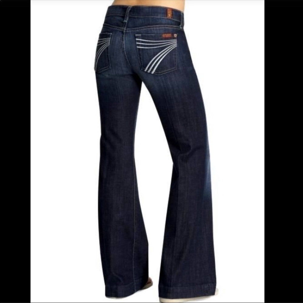 7 For All Mankind Dojo Flared Jeans White Pocket
